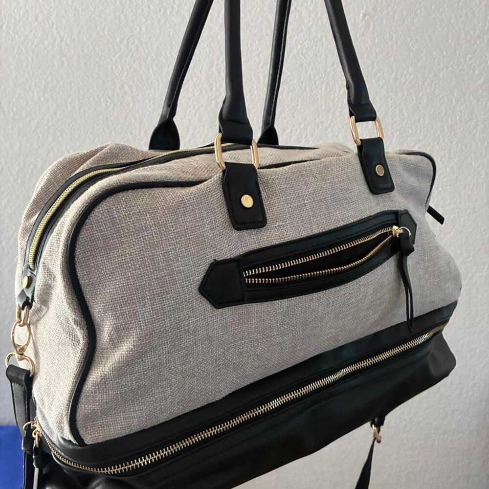 Justfab Women's Grey and Black Bag